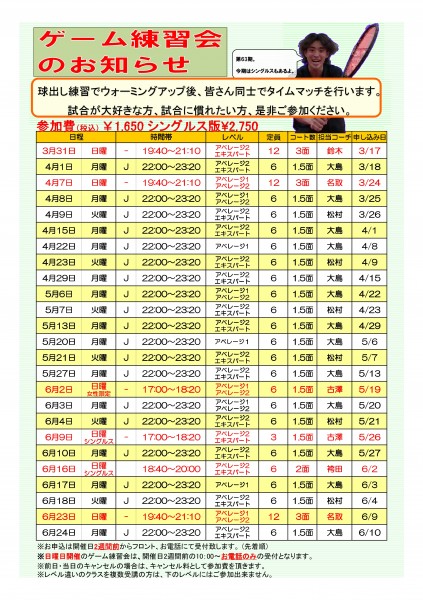 第63期　ゲーム練習会